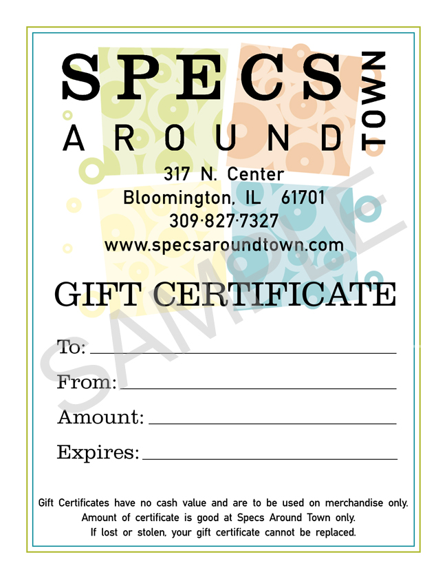 Specs Gift Certificate